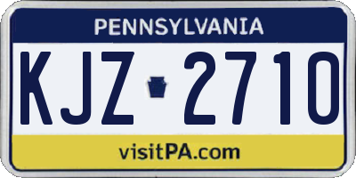 PA license plate KJZ2710