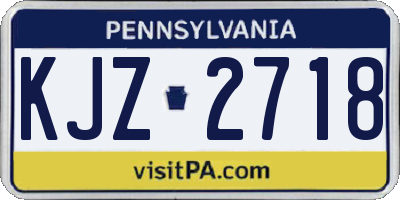 PA license plate KJZ2718