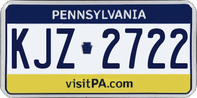 PA license plate KJZ2722