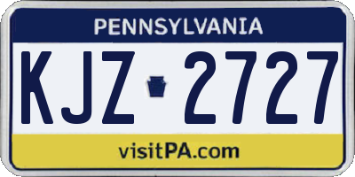 PA license plate KJZ2727