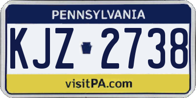 PA license plate KJZ2738