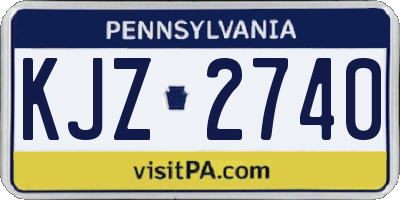 PA license plate KJZ2740