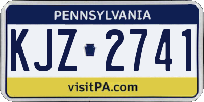 PA license plate KJZ2741