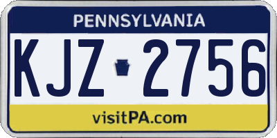 PA license plate KJZ2756