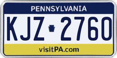 PA license plate KJZ2760