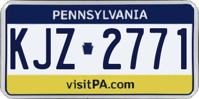 PA license plate KJZ2771