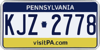 PA license plate KJZ2778