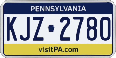 PA license plate KJZ2780