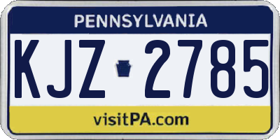 PA license plate KJZ2785