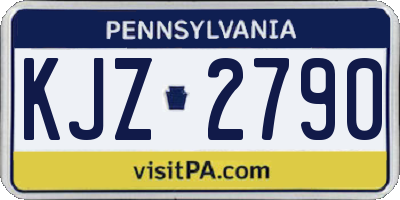 PA license plate KJZ2790