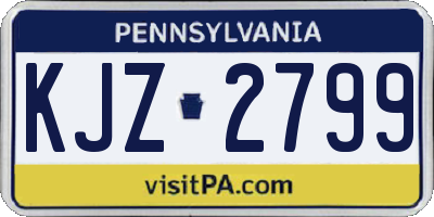 PA license plate KJZ2799