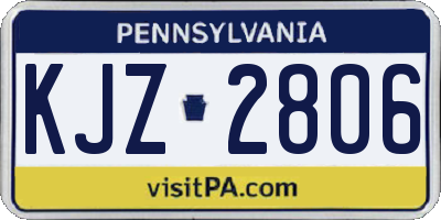 PA license plate KJZ2806