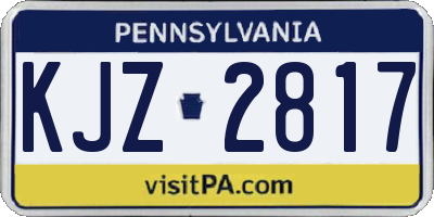 PA license plate KJZ2817