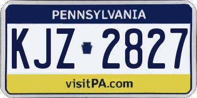 PA license plate KJZ2827
