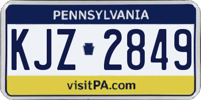 PA license plate KJZ2849