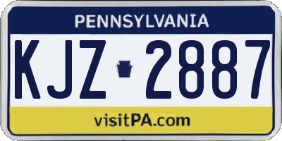PA license plate KJZ2887