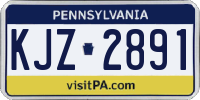 PA license plate KJZ2891