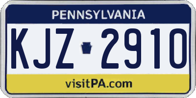 PA license plate KJZ2910