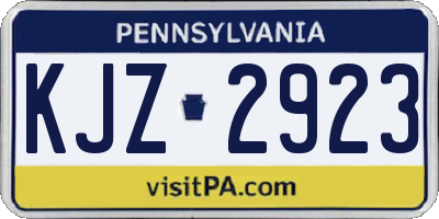 PA license plate KJZ2923