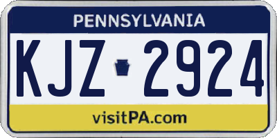 PA license plate KJZ2924