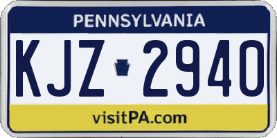 PA license plate KJZ2940