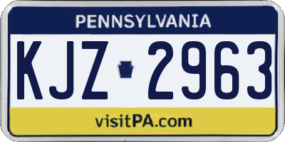 PA license plate KJZ2963