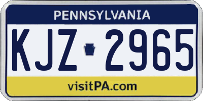 PA license plate KJZ2965