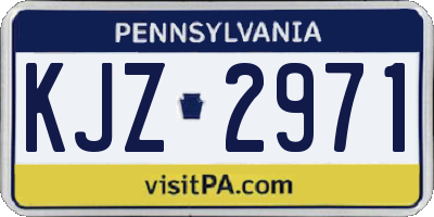 PA license plate KJZ2971