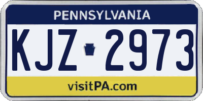 PA license plate KJZ2973