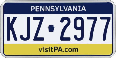 PA license plate KJZ2977