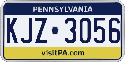 PA license plate KJZ3056