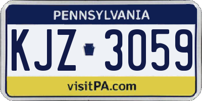 PA license plate KJZ3059