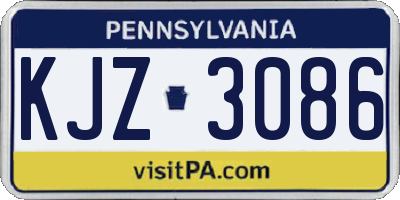 PA license plate KJZ3086