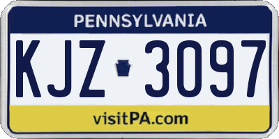 PA license plate KJZ3097