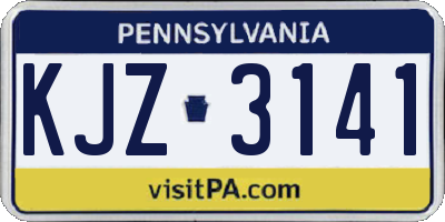 PA license plate KJZ3141