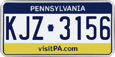 PA license plate KJZ3156