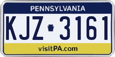 PA license plate KJZ3161