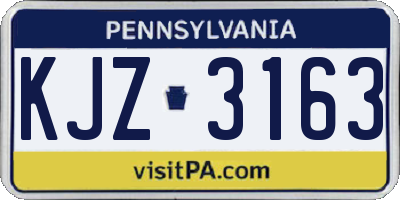 PA license plate KJZ3163