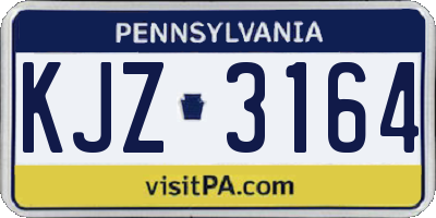 PA license plate KJZ3164