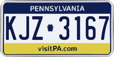 PA license plate KJZ3167
