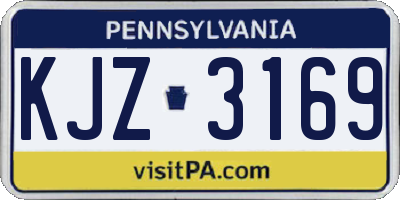 PA license plate KJZ3169