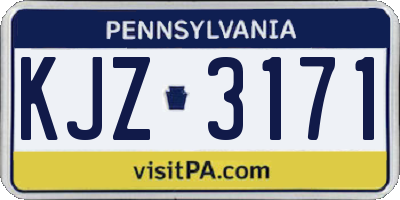 PA license plate KJZ3171