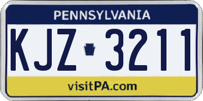 PA license plate KJZ3211