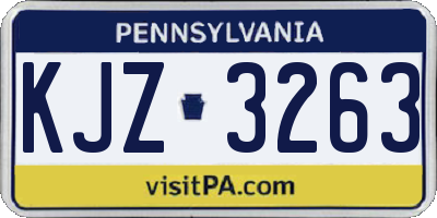 PA license plate KJZ3263