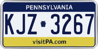 PA license plate KJZ3267