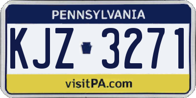 PA license plate KJZ3271
