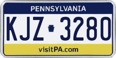 PA license plate KJZ3280