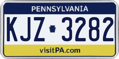 PA license plate KJZ3282