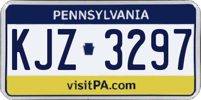 PA license plate KJZ3297