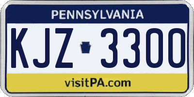 PA license plate KJZ3300
